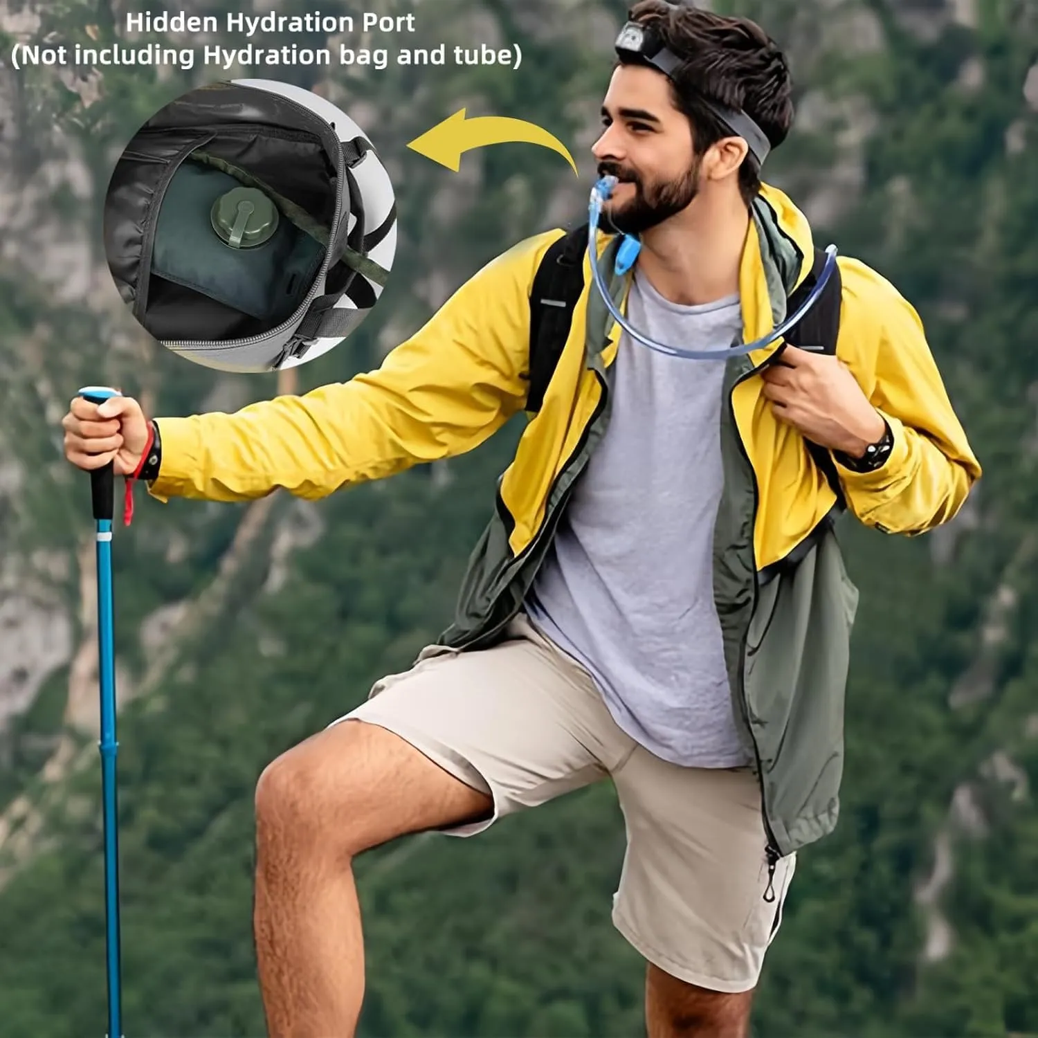 Green 25L Military Tactical Backpack for Travel Hiking, Backpack for Men with Bottle Holder, Small Laptop Backpack for Work, Men's Assault Bag Back Pack