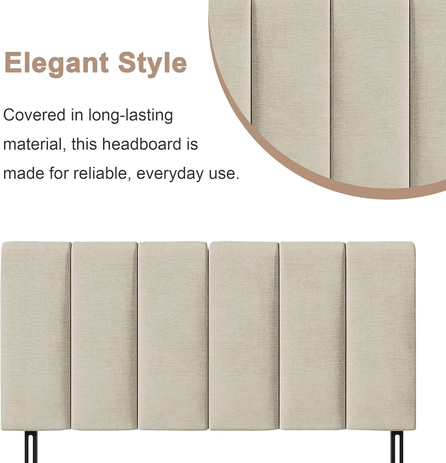 HAOBO Home Upholstered Headboard Foldable King Size Headboards Eastern King/California King Linen Panel with Height Adjustments