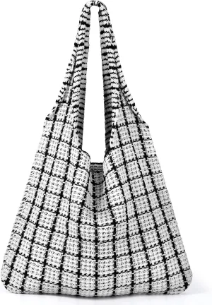 hatisan Crochet Bags for Women - Summer Beach Tote, Aesthetic Hippie Knit Bag