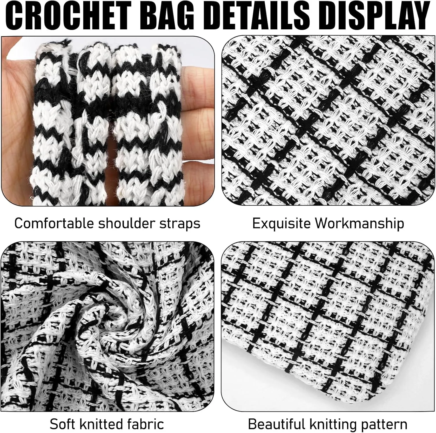 hatisan Crochet Bags for Women - Summer Beach Tote, Aesthetic Hippie Knit Bag