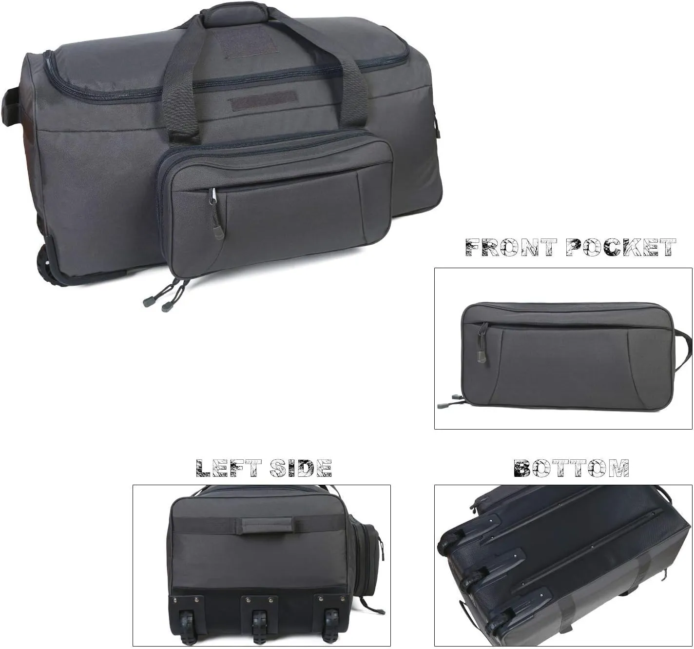 Heavy-Duty X-Large Military Tactical Wheeled Rolling Duffel Trolley Bag For Deployment Traveling Camping Sporting