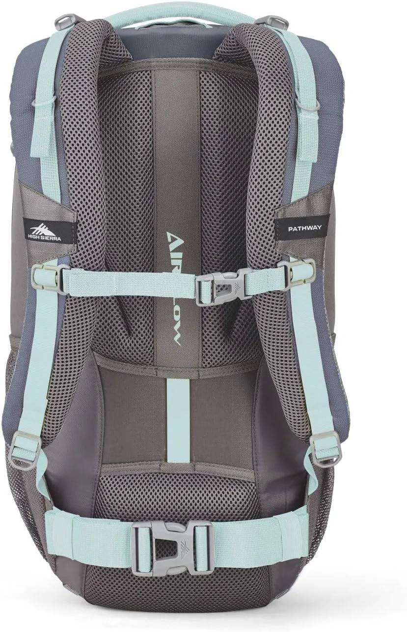 High Sierra Pathway Internal Frame Hiking Backpack, Grey Blue/Mercury/Blue Haze, 30L