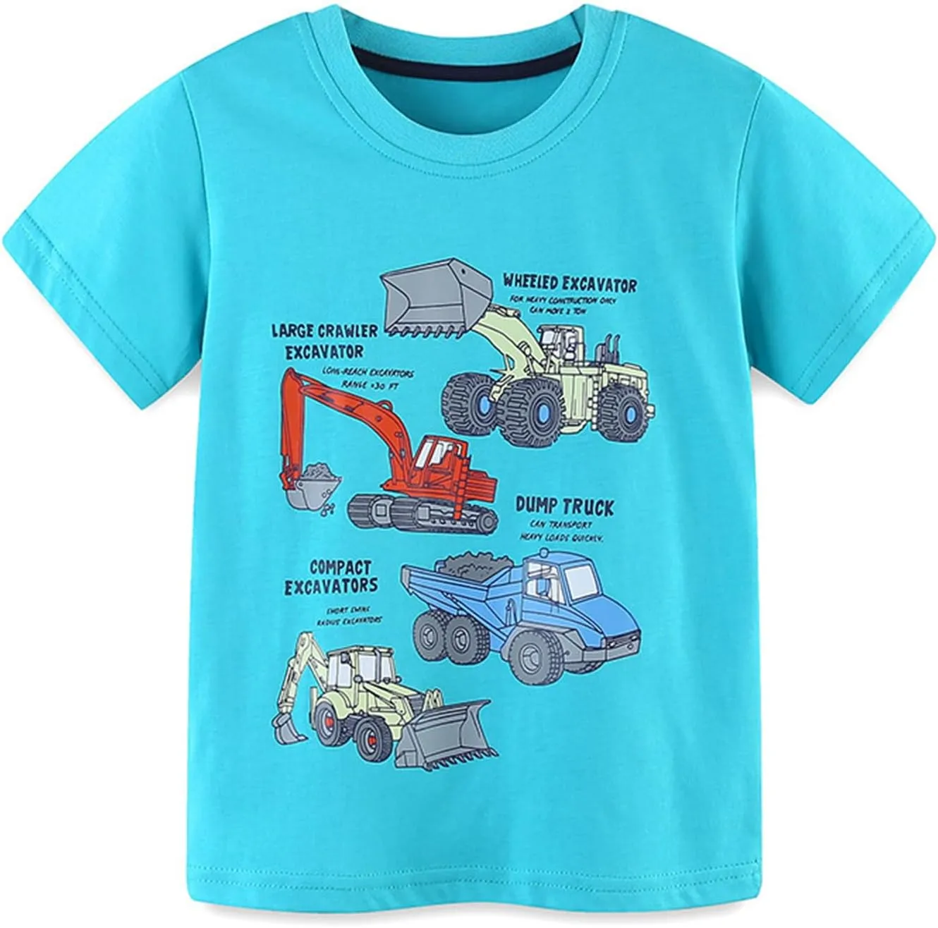 HILEELANG Toddler Boy Short Sleeve Tee Shirts Summer Cotton Casual Graphic Crewneck Tshirt Packs