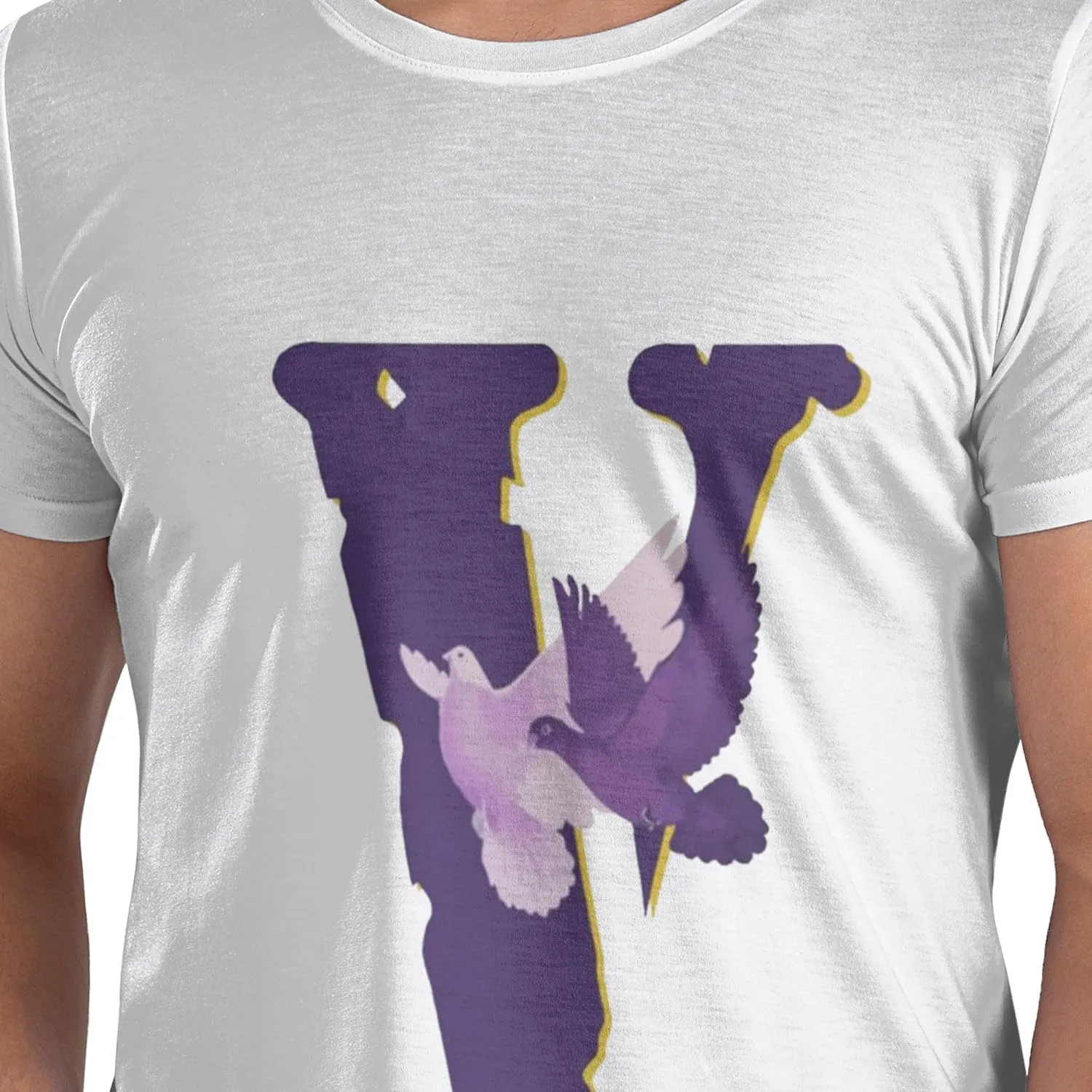 Hip Hop Big V Graphic Shirts for Men Women Casual Crew Neck Short Sleeve T-Shirt Tops for Travel Outdoor Fans Gifts