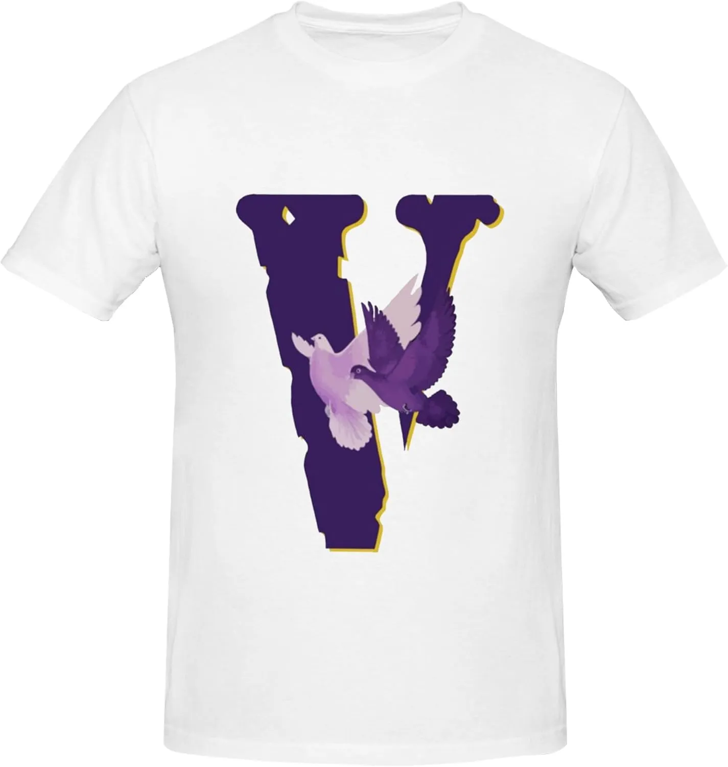 Hip Hop Big V Graphic Shirts for Men Women Casual Crew Neck Short Sleeve T-Shirt Tops for Travel Outdoor Fans Gifts