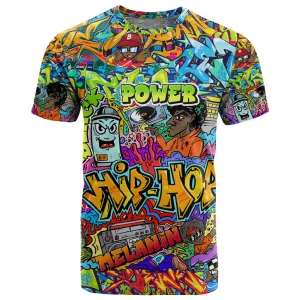 Hip Hop Graffiti Art T shirt Black Power DT02