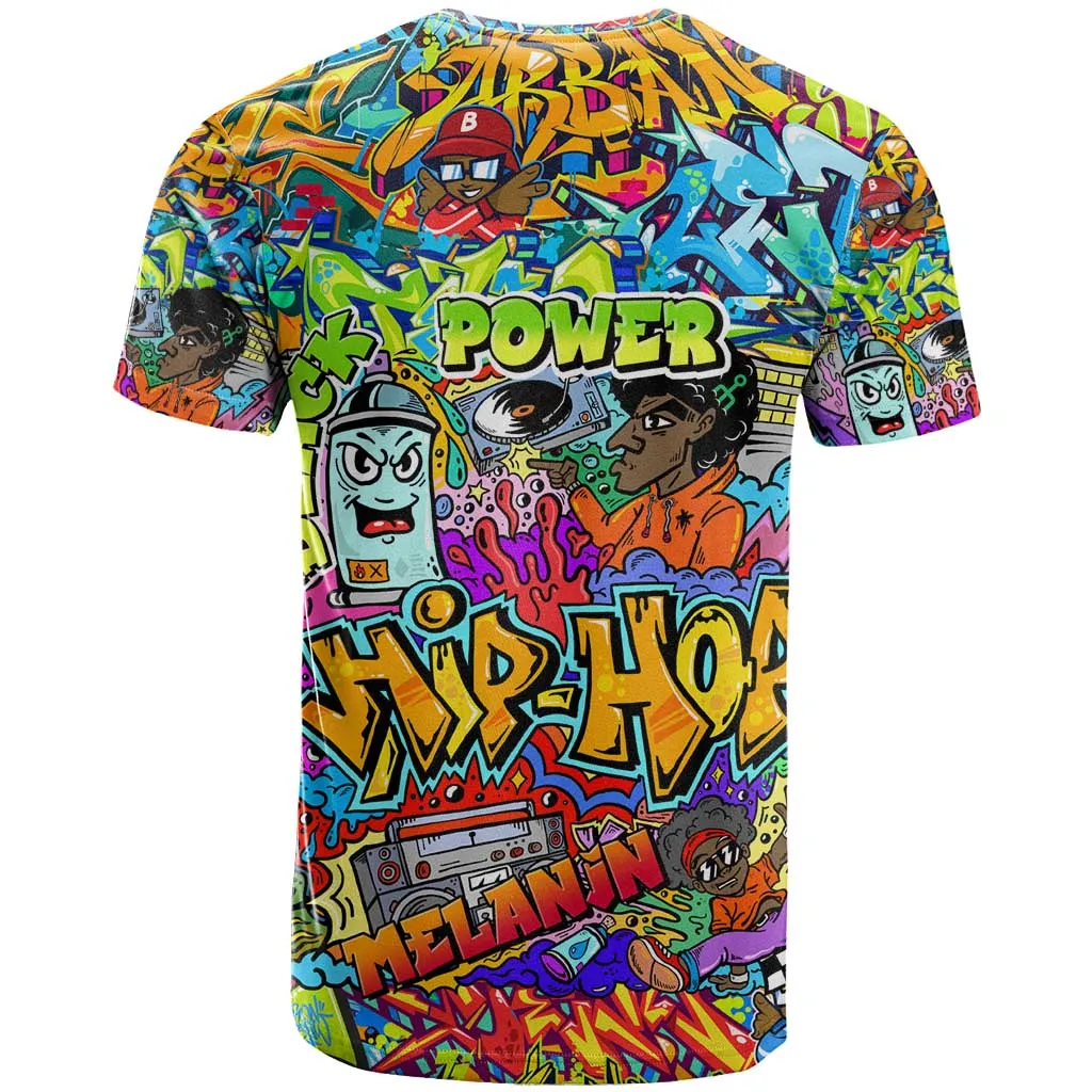 Hip Hop Graffiti Art T shirt Black Power DT02
