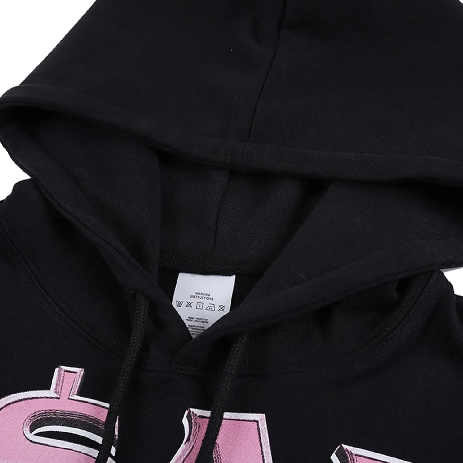 Hip Hop Sweatshirts Men's Graphic Pullover Hoodie Hooded Top Black