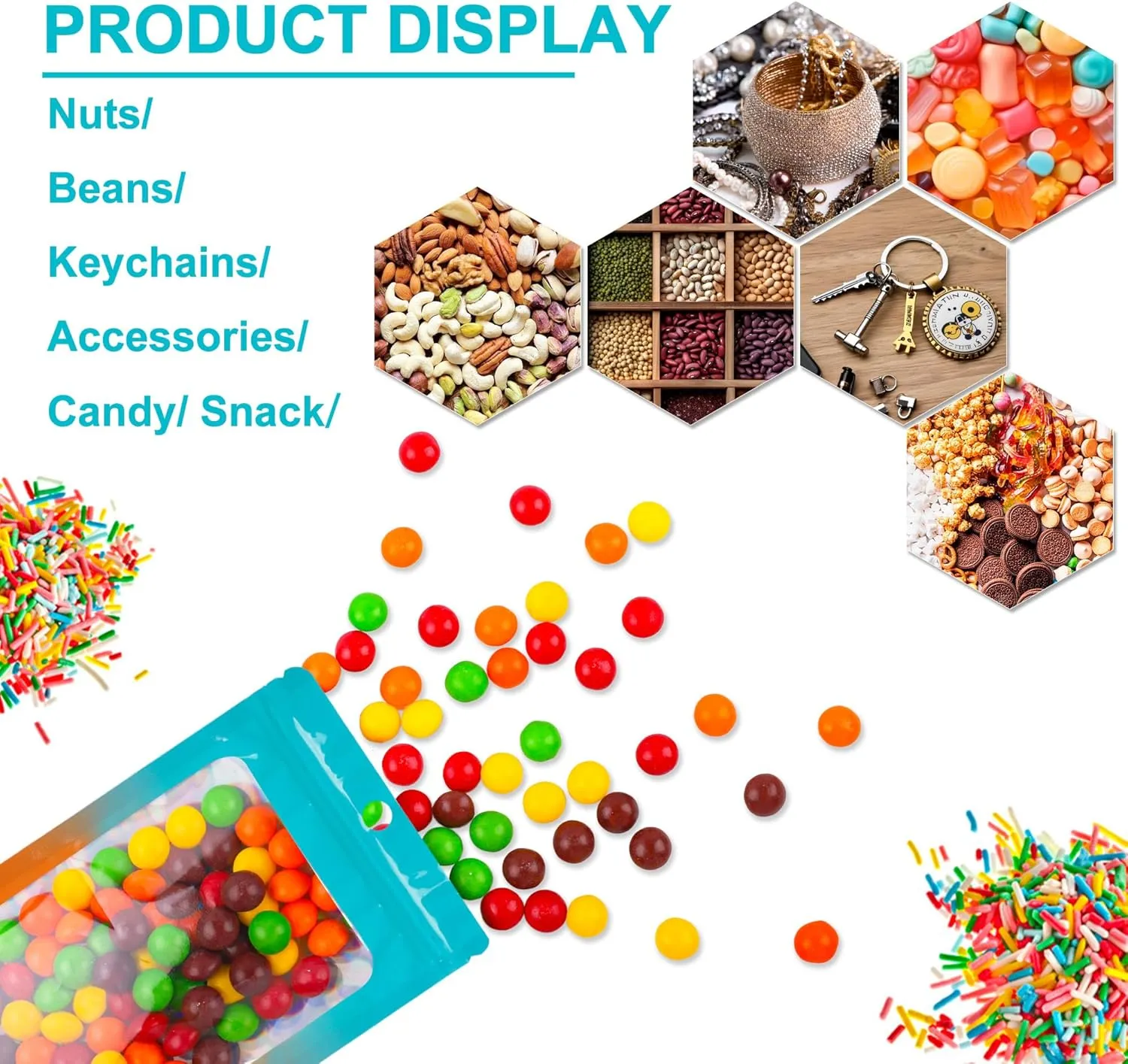 Holographic Mylar Bags 4.3 * 7.1, 100 PCS Party Favor Bags, Resealable Smell Proof Bags for Small Business, Candy, Food Packaging Bag, Jewelry Pouches, Gradient Foil Bag(Blue Orange")
