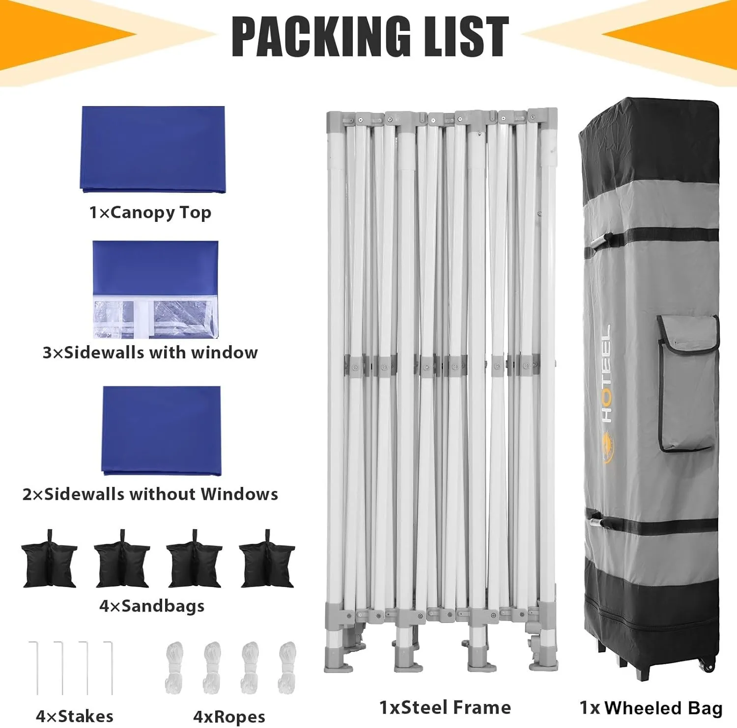 HOTEEL Tents for Parties 10x30 Heavy Duty Pop Up Canopy Tent with 5 Sidewalls&Wheeled Bag, Commercial Event Party Tent Wedding Instant Canopy Waterproof, UV 50 , Upgrade Thick Hexagonal Leg, Deep Blue