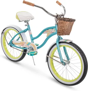 Huffy Panama Jack Girl's Beach Cruiser Bike, Pool Blue, 20 inch