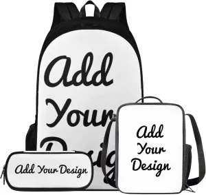 HUGS IDEA Custom School Backpack Personalized Bookbag for Girls Boys Custom School Bag with Photo Add Your Own Name Picture Custom Gifts for Your Son or Daughter Children's Gifts