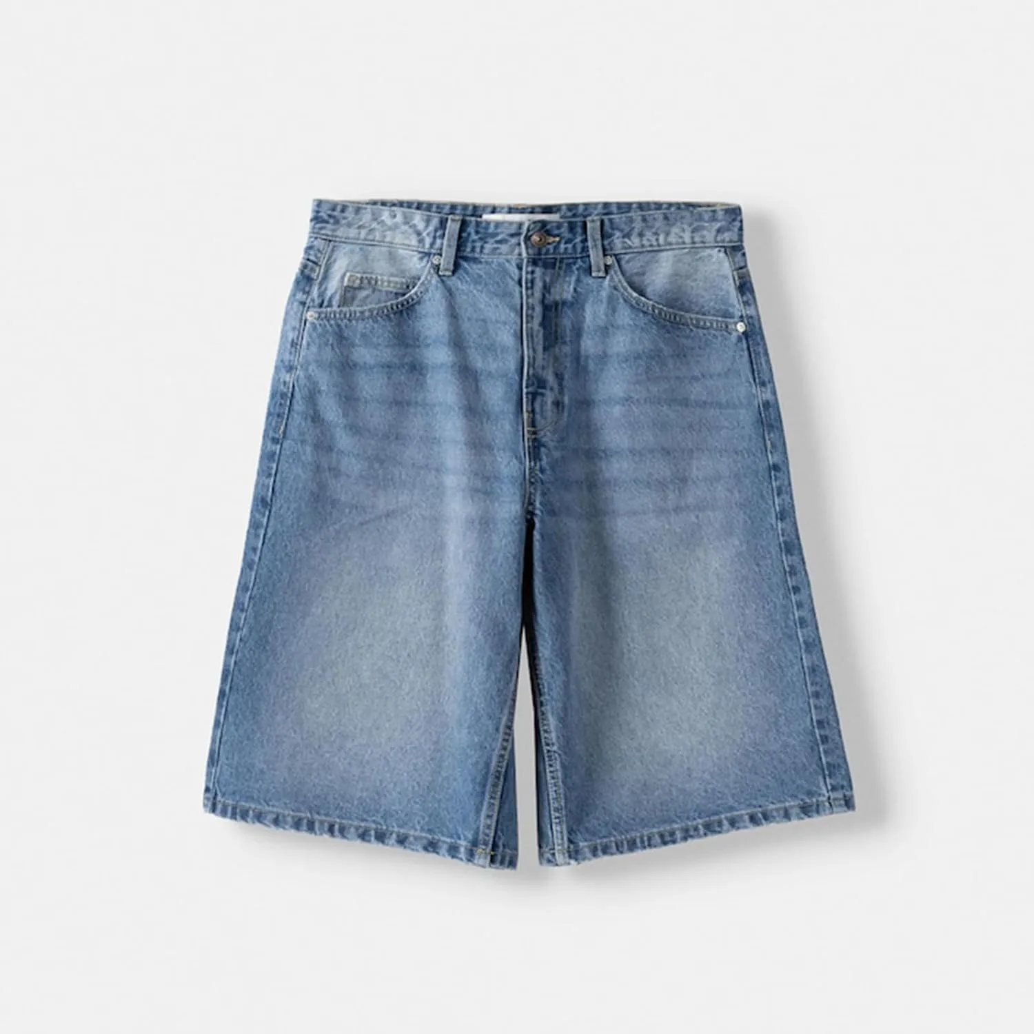 Hulpvktsgiq Baggy Jean Shorts for Men Casual Loose Fit Hip Hop Skateboard Denim Shorts
