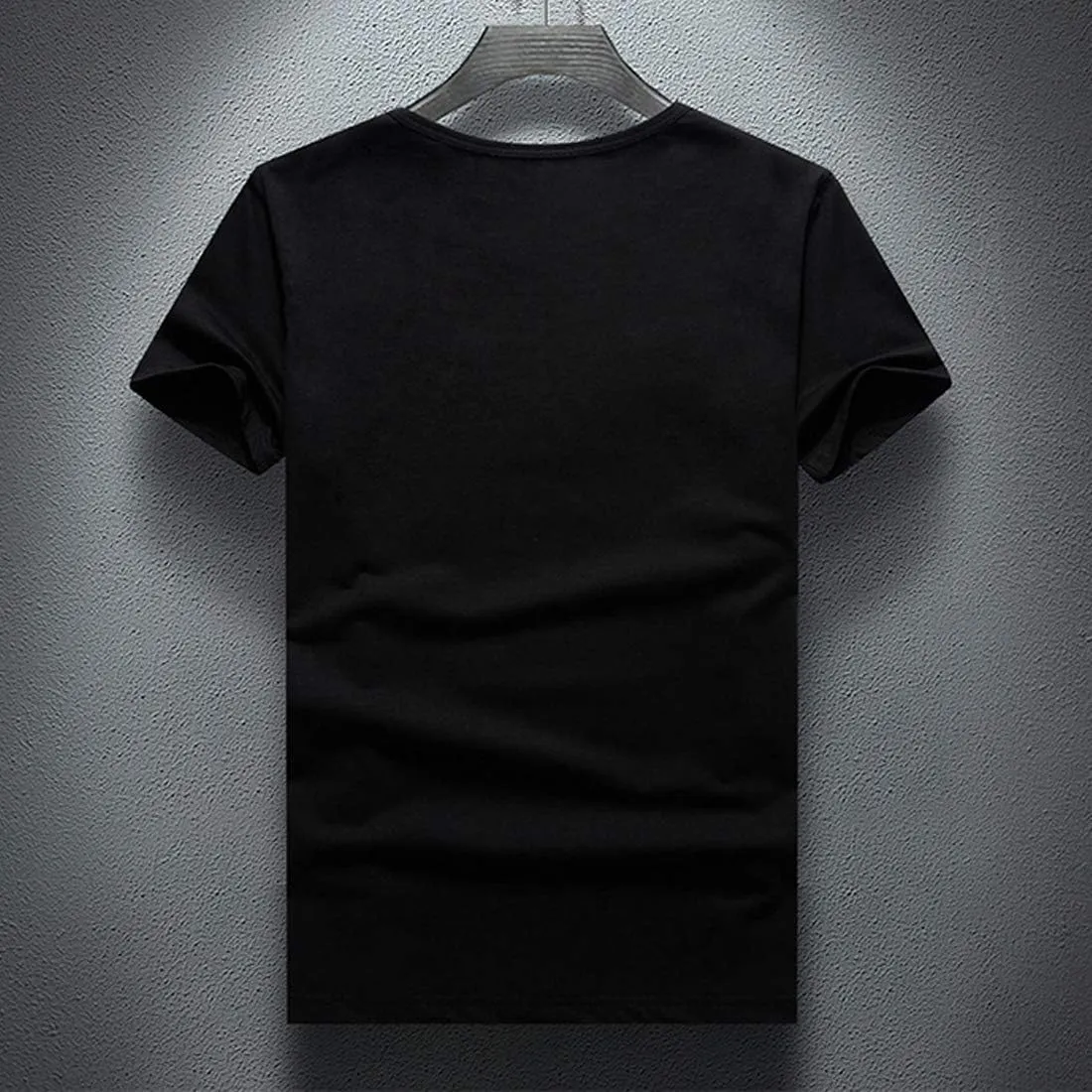 HZCX FASHION Mens Rhinestone Skull Graphic Shirt Round Collar Short Sleeve Tees