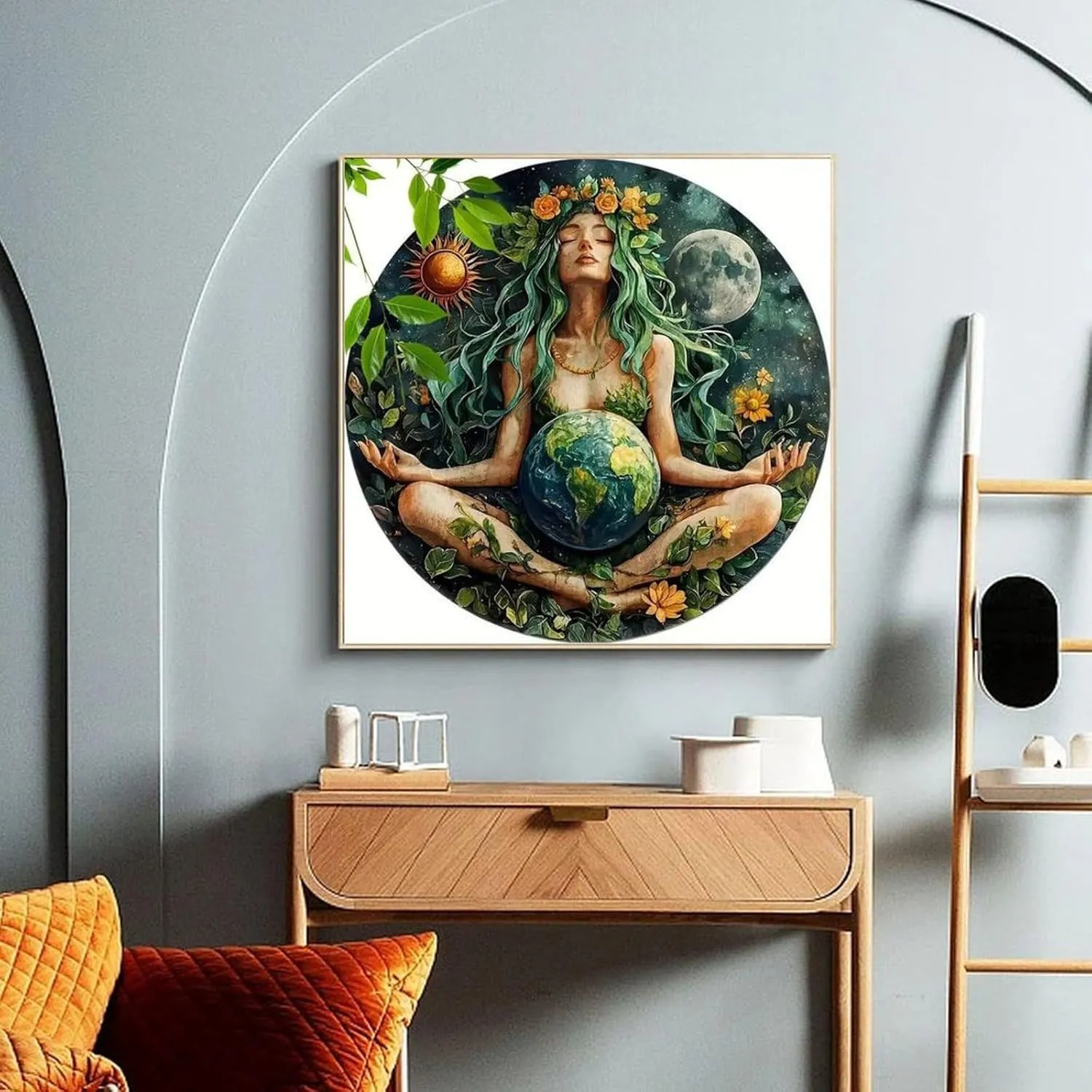 IGAWYPGV Pachamama, Inca-godin from The past to The Present, Inca-mythology Art Painting Poster0 Canvas Art Wall Printing Office Bedroom Aesthetic Living Room 24x24inch(60x60cm) Frame-style