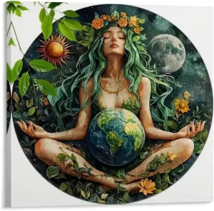 IGAWYPGV Pachamama, Inca-godin from The past to The Present, Inca-mythology Art Painting Poster0 Canvas Art Wall Printing Office Bedroom Aesthetic Living Room 24x24inch(60x60cm) Frame-style