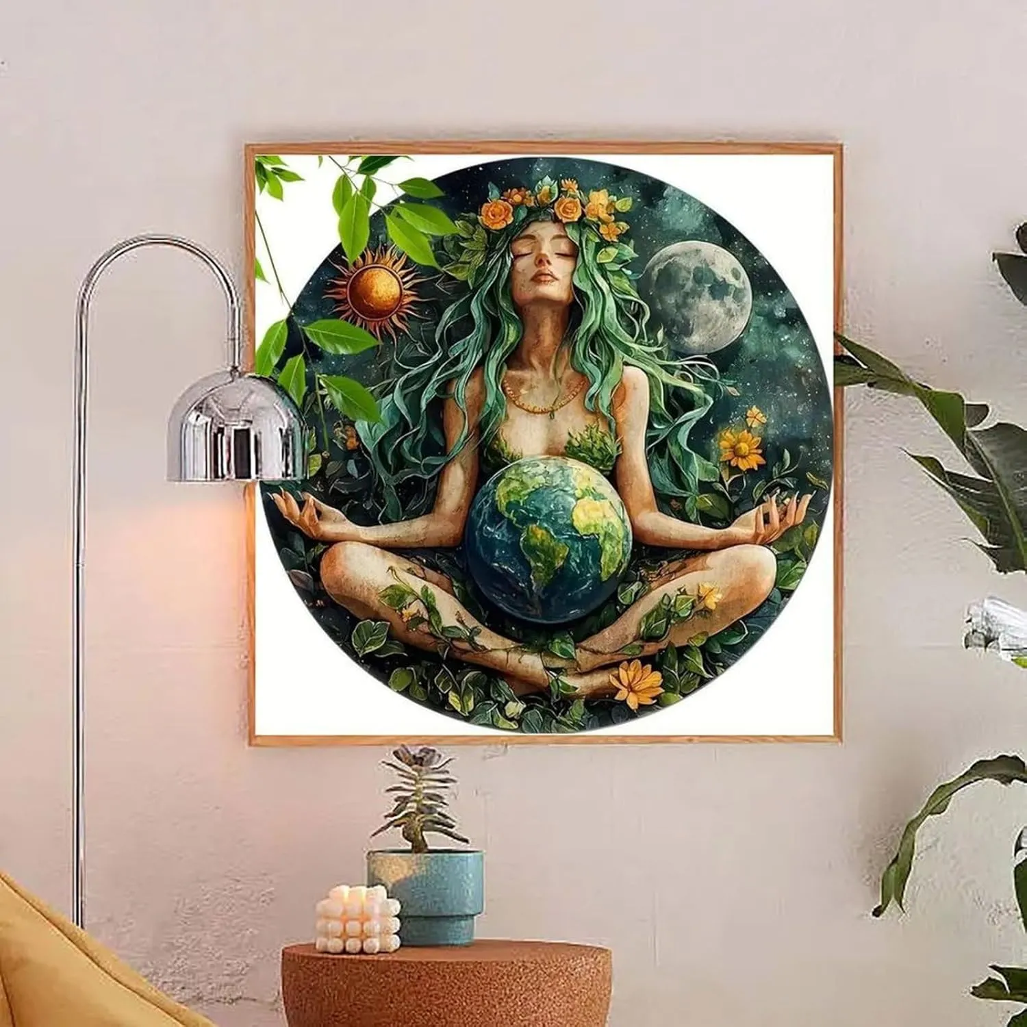 IGAWYPGV Pachamama, Inca-godin from The past to The Present, Inca-mythology Art Painting Poster0 Canvas Art Wall Printing Office Bedroom Aesthetic Living Room 24x24inch(60x60cm) Frame-style