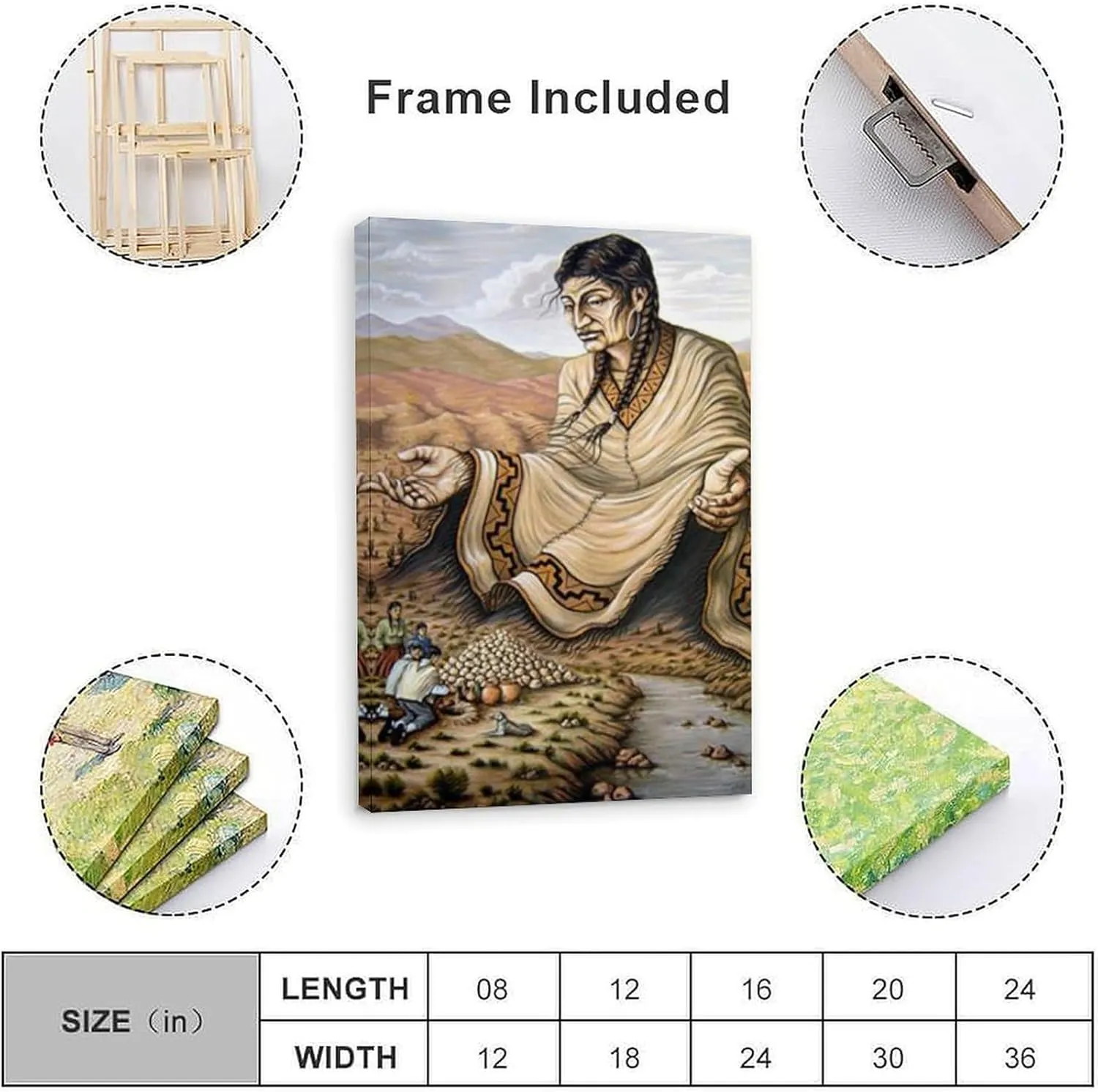 IGAWYPGV Pachamama, Inca-godin from The past to The Present, Inca-mythology Art Painting Poster78 Canvas Art Wall Printing Office Bedroom Aesthetic Living Room 24x36inch(60x90cm) Frame-style
