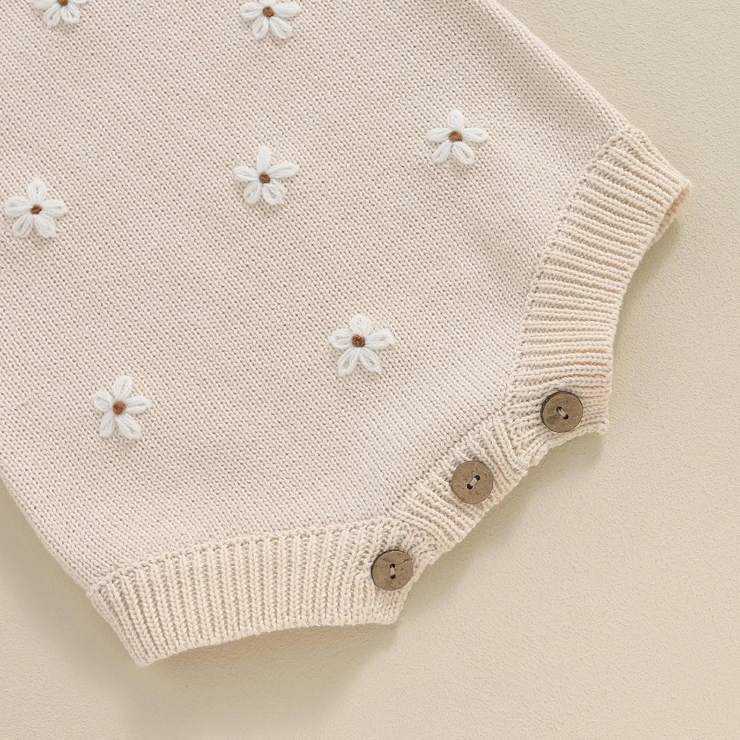 Infant Baby Girl Summer Sleeveless Strap Bubble Romper One Piece Newborn Knitted Floral Bodysuit Outfit