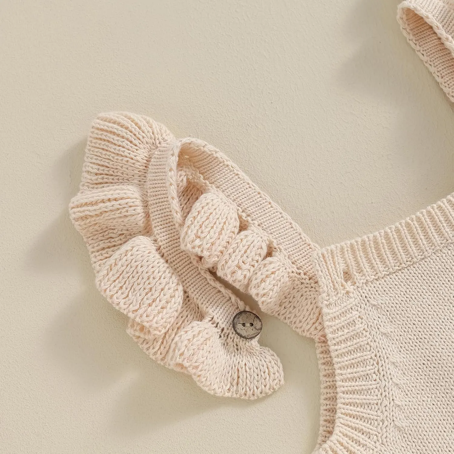 Infant Baby Girl Summer Sleeveless Strap Bubble Romper One Piece Newborn Knitted Floral Bodysuit Outfit