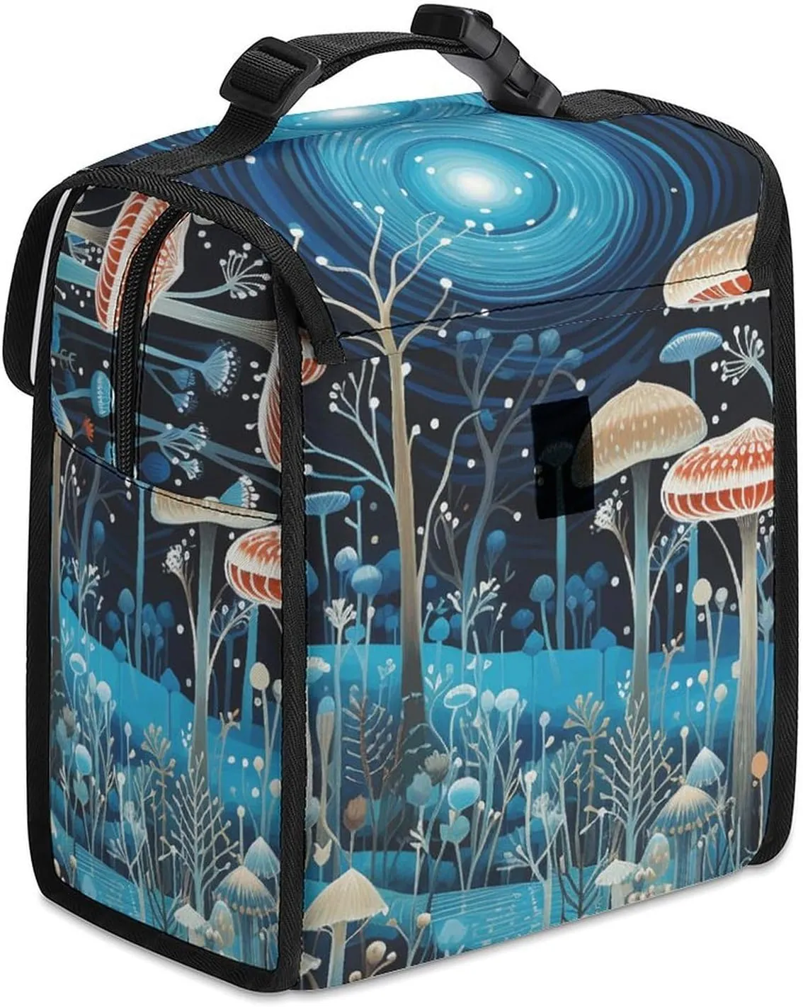 Insulated Lunch Bag for Women Man Lunch Box Fungi And Flowers Lunch Tote Bags for Work