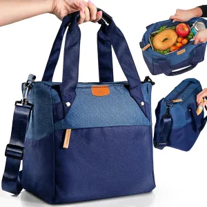 Insulated Lunch Bag for Women XL 348 fl oz – Blue, Leakproof & Odor Resistant Lunch Tote with 4-Layer Insulation for Christmas Travel, Holiday Meals & Gifting