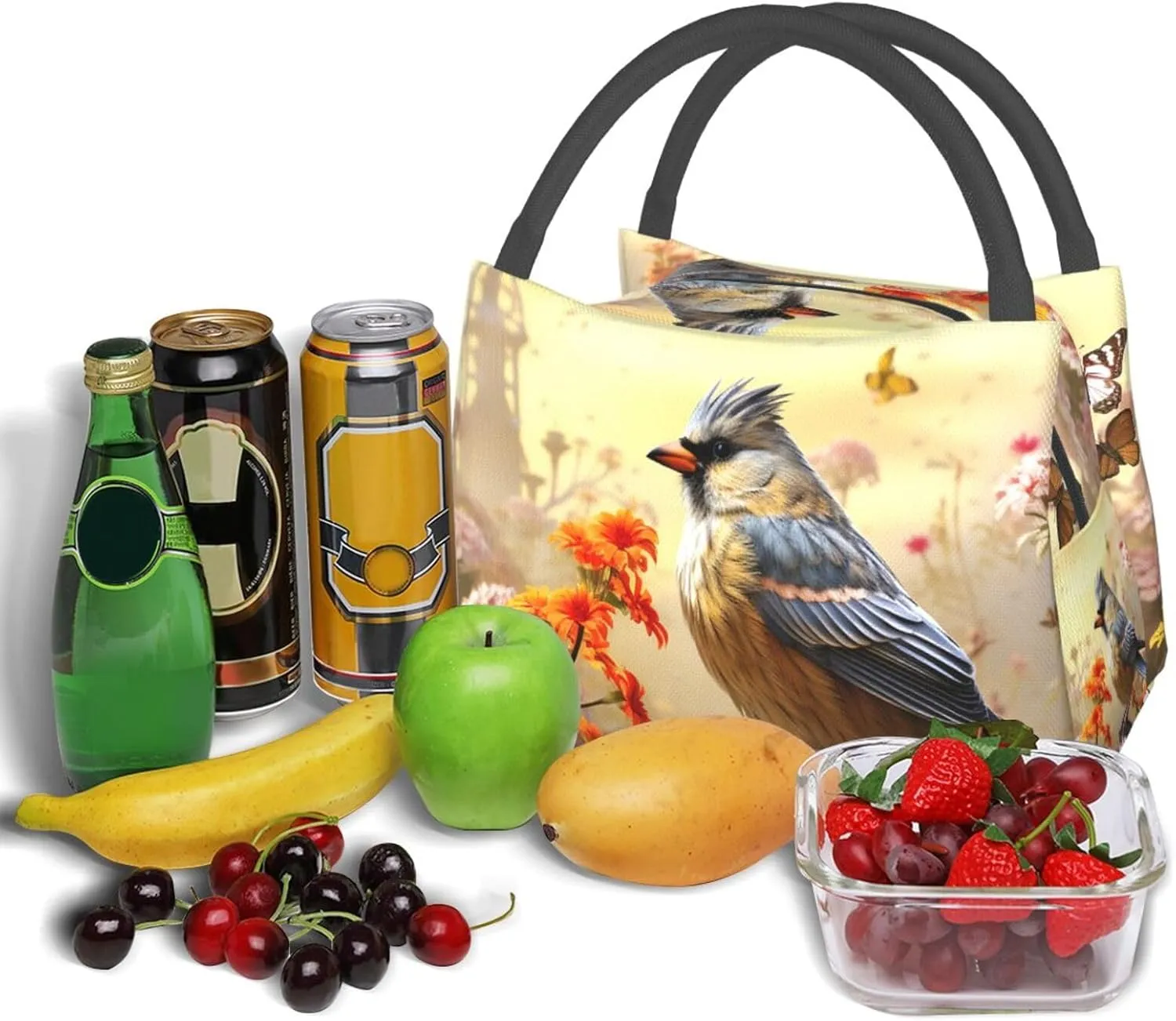 Insulated Lunch bag Lunch Box for Women Men Sparrow Birds Sing Lunch Bag Lunch Tote Bags for Work Office