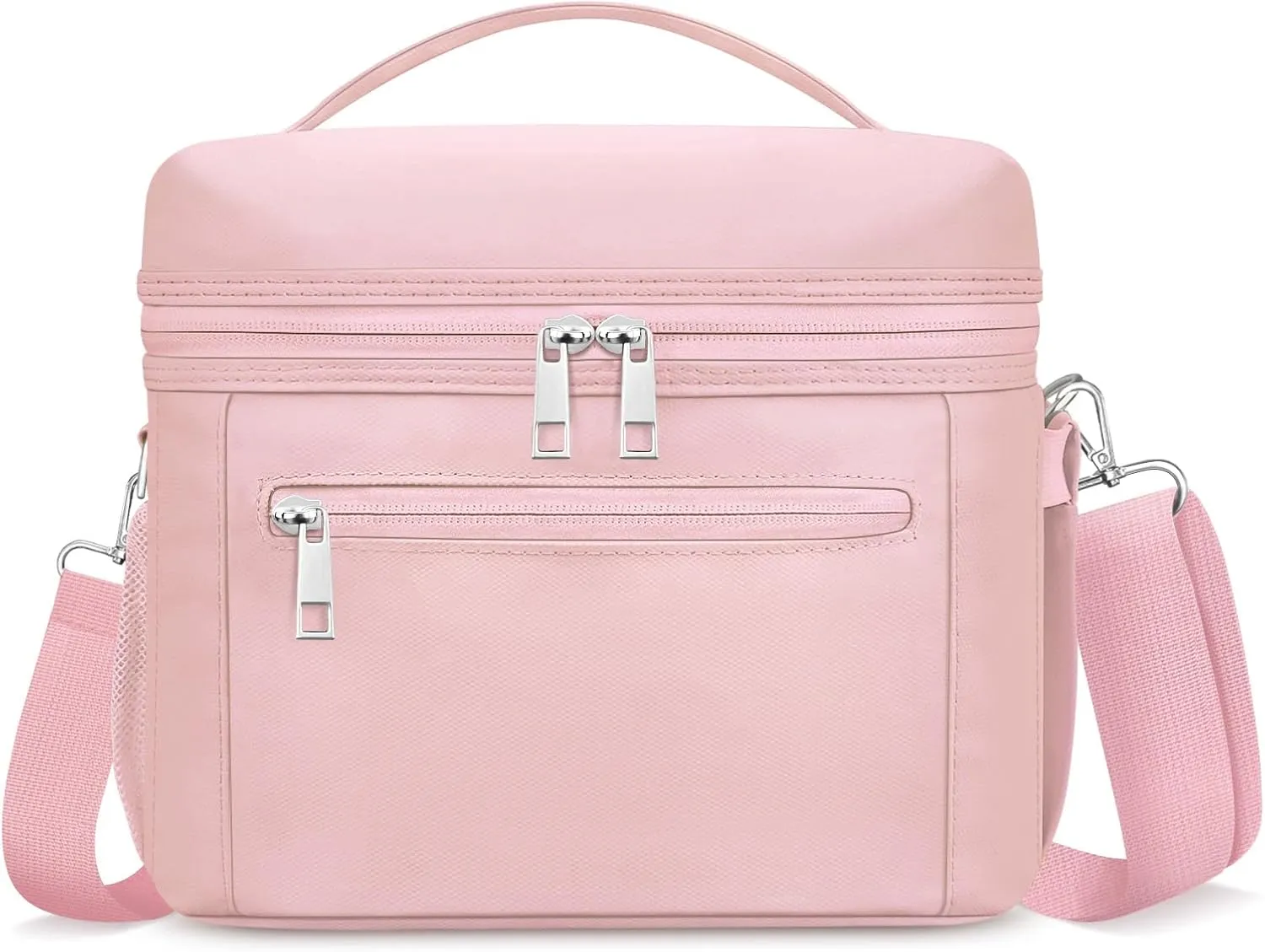 Insulated Lunch Bags for Women Men,Reusable Lunch Box Adult Leak-proof Cooler Bag Lightweight Nylon Waterproof LunchBag for Work Travel Picnic (Pink)