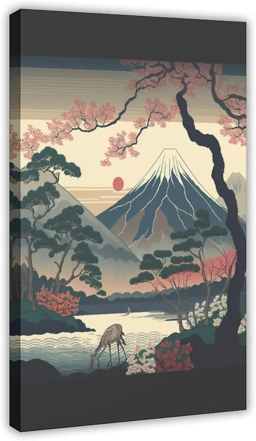 Japanese Murals - Landscape Prints - Modern Japanese Art - Japanese Scenic Spots 7 Canvas Poster Bedroom Decor Landscape Office Room Decor Gift Frame: Frame:16x24inch(40x60cm)