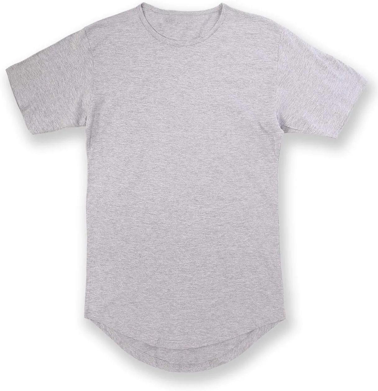 JD Apparel Men’s Hip Hop Longline Tee – Curved Hem Cotton T-Shirt