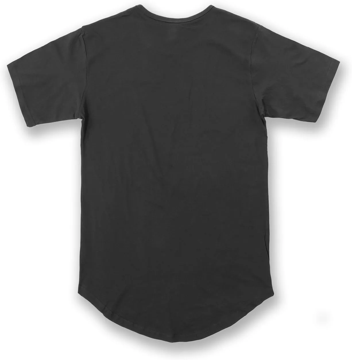 JD Apparel Men’s Hip Hop Longline Tee – Curved Hem Cotton T-Shirt