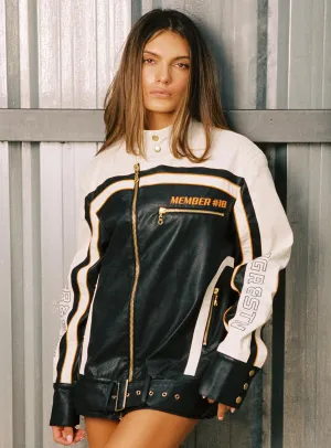 JGR & STN Brooklyn Oversized Moto Jacket Black