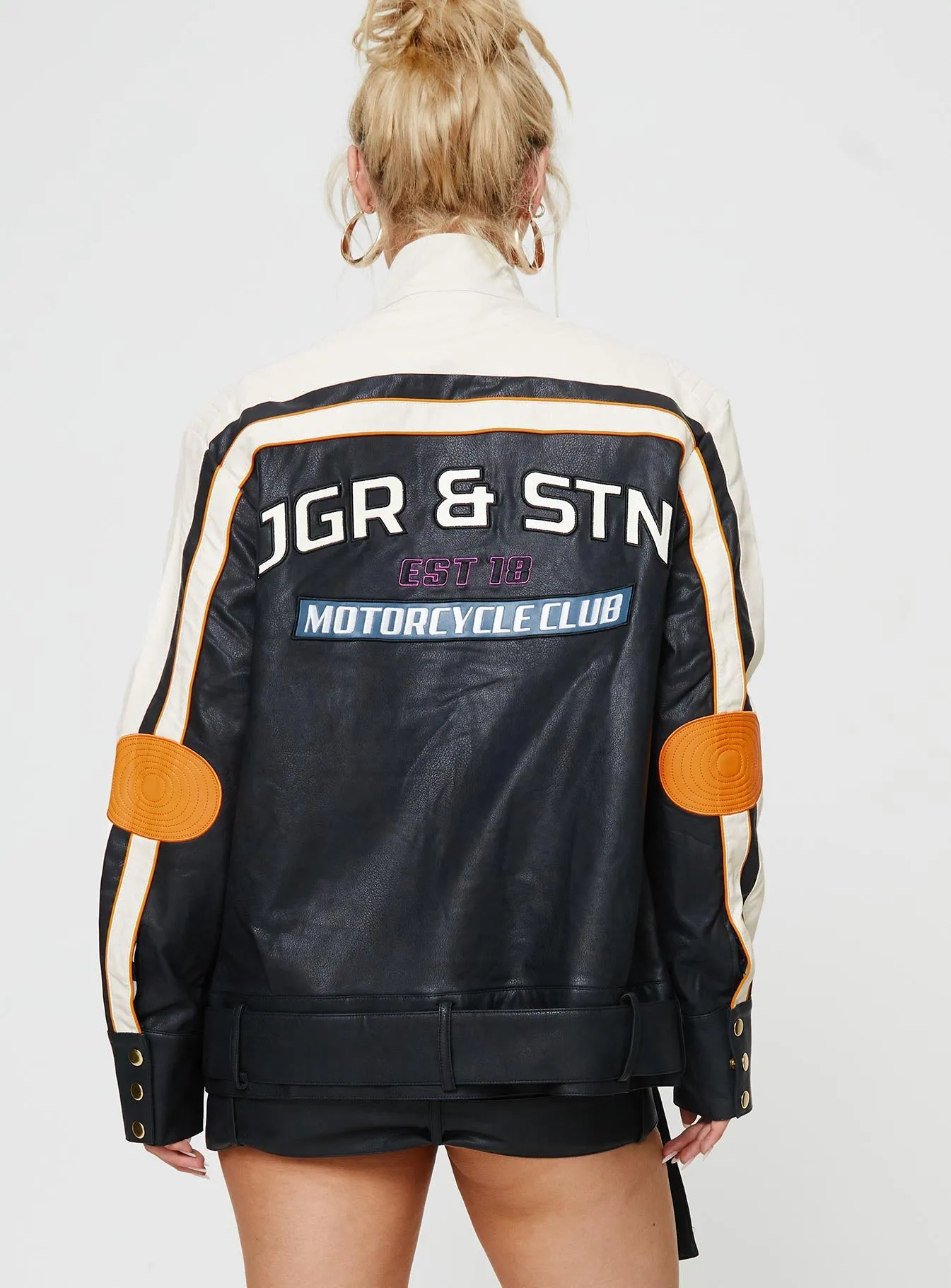 JGR & STN Brooklyn Oversized Moto Jacket Black
