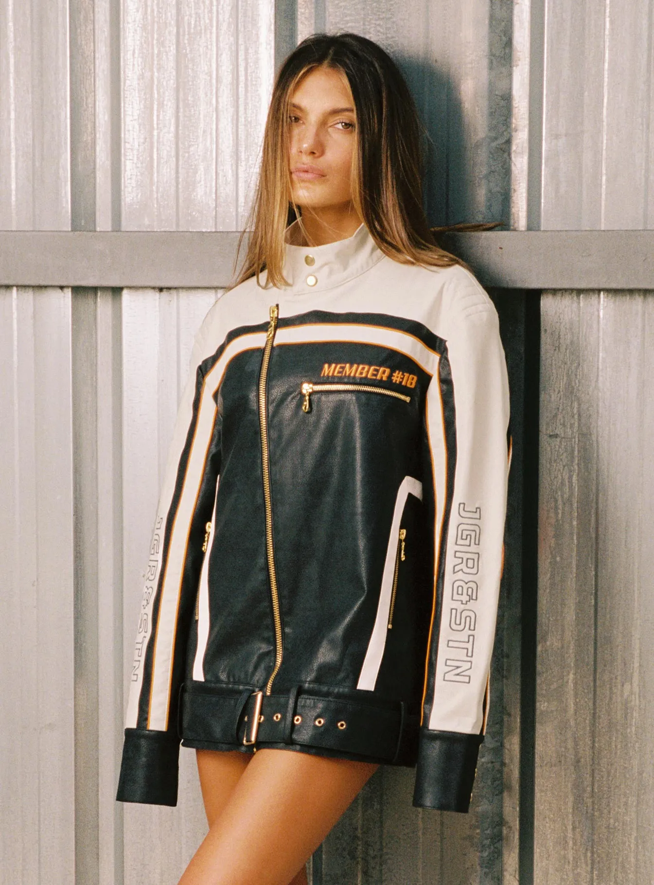 JGR & STN Brooklyn Oversized Moto Jacket Black