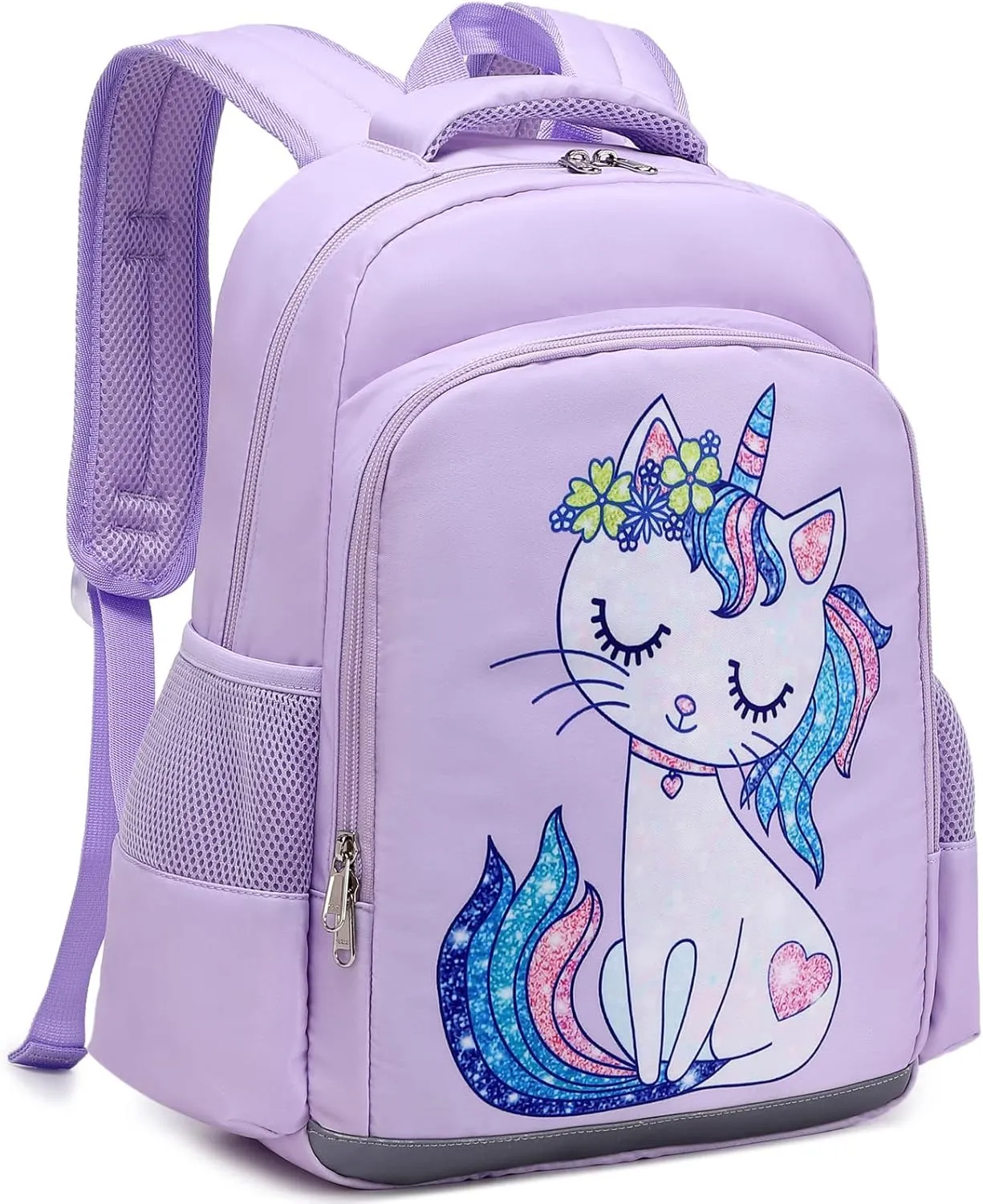 JIANYA Kids Backpack for School Girls Preschool Kindergarten Backpack with Lunch Box & Chest Strap, 15" Tall