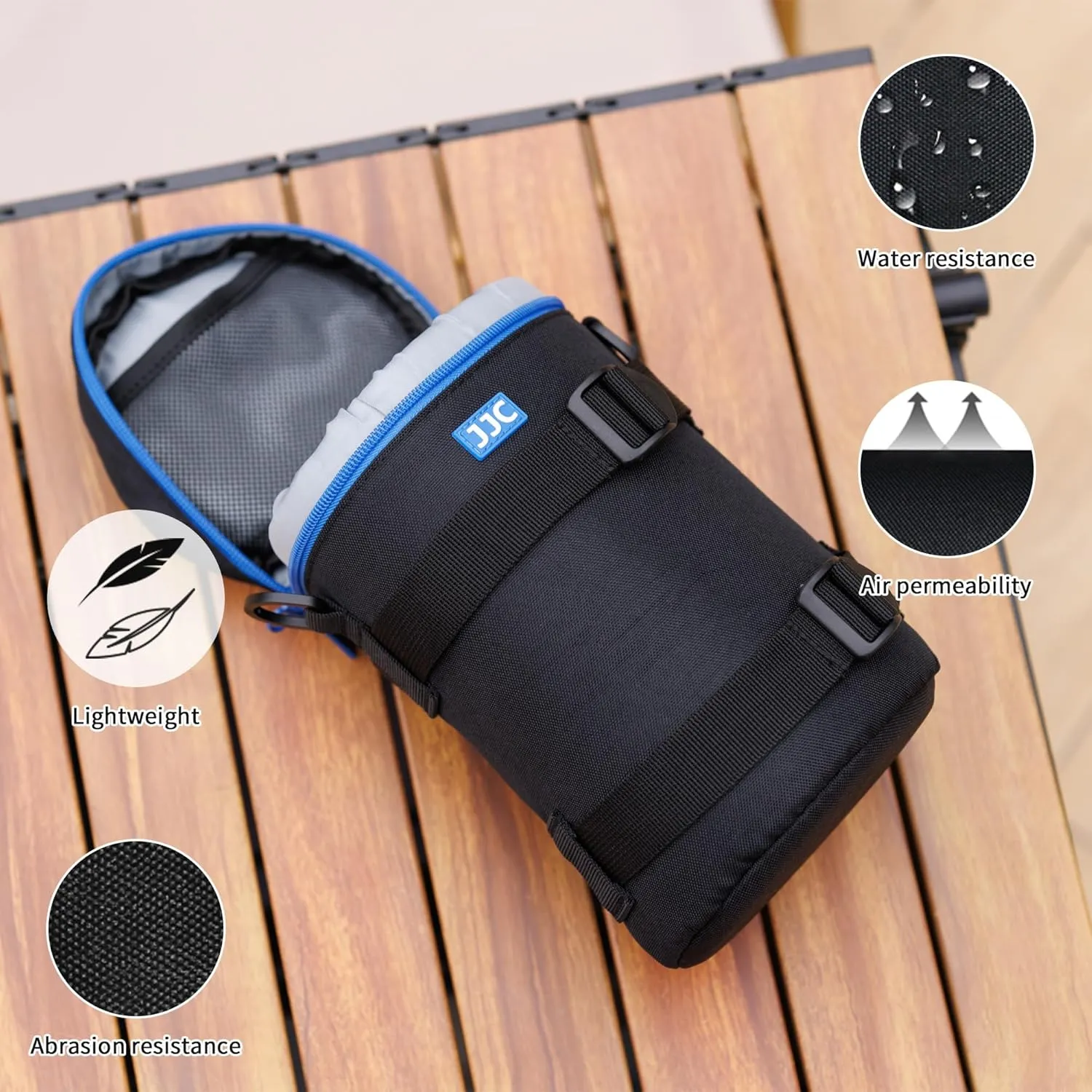 JJC Deluxe Lens Pouch Carrying Case Bag for Canon EF 70-200mm f4L IS II USM/f/4L USM, EF 28-300mm f3.5-5.6 L IS, EF 70-300mm f4-5.6L IS USM, for Nikon AF-S 70-200mm f4G ED VR & lenses below 4.3"x7.4"