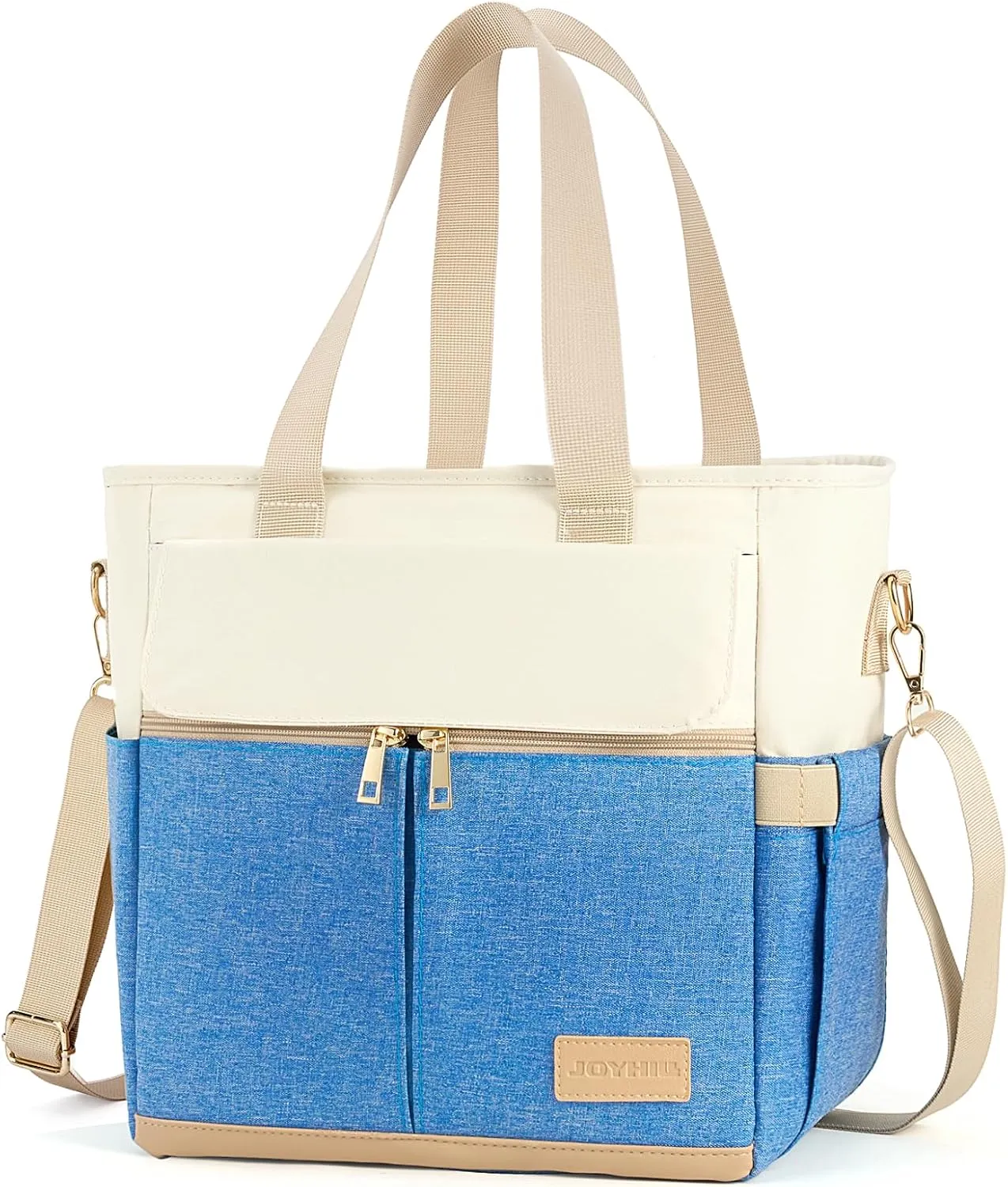JOYHILL Lunch Bag for Women, Lunch Tote Leakproof Insulated Lunch Box with Shoulder Strap, Adult Reusable Lunch Cooler Tote Bags for Work Picnic Camping Beach (I-LIGHT BLUE)