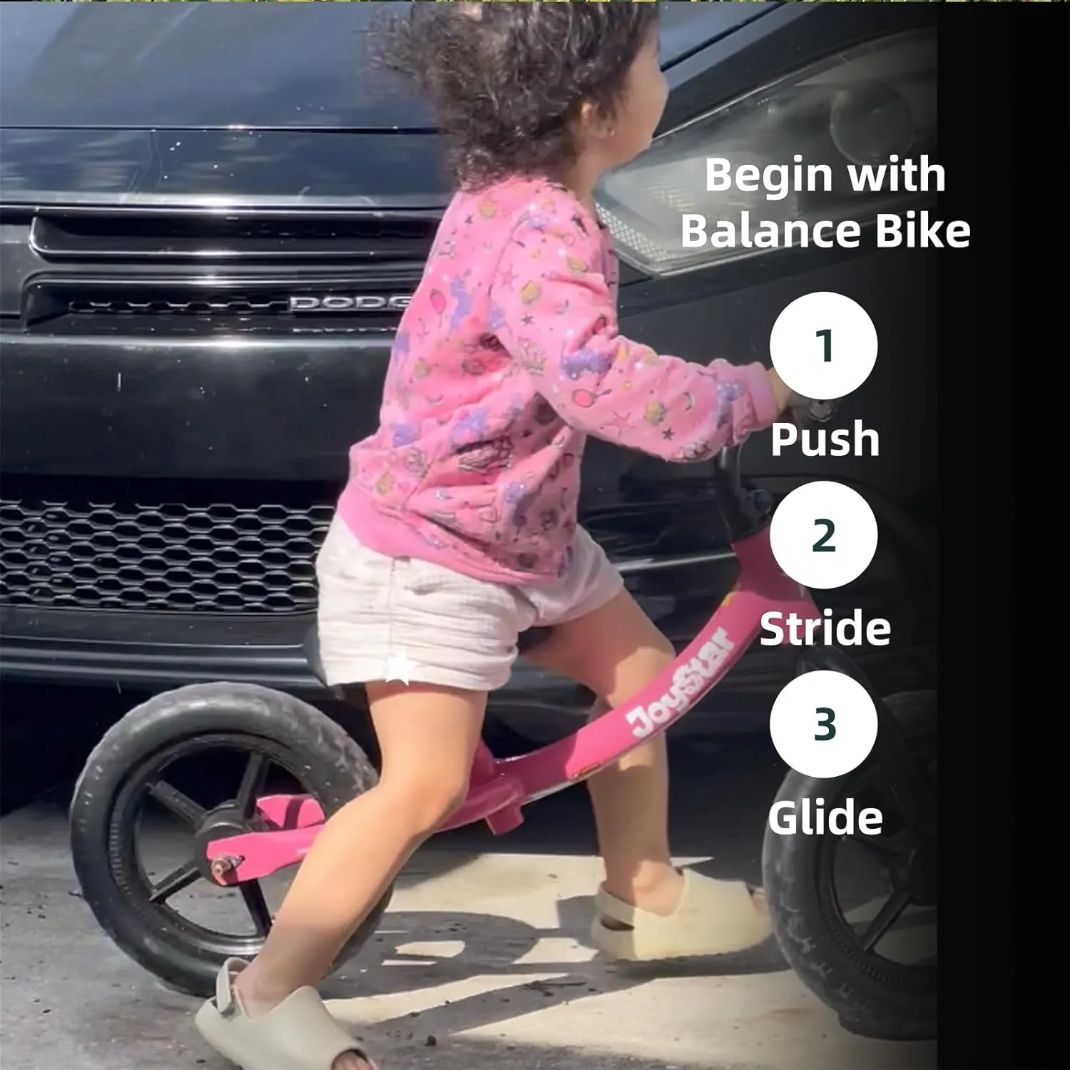 JOYSTAR 12 Inch Balance Bike for 18months, 2, 3, 4, and 5 Years Old Boys and Girls, Lightweight Push Bike with Adjustable Handlebar and Seat, Gift Bike for 2-5 Boys Girls