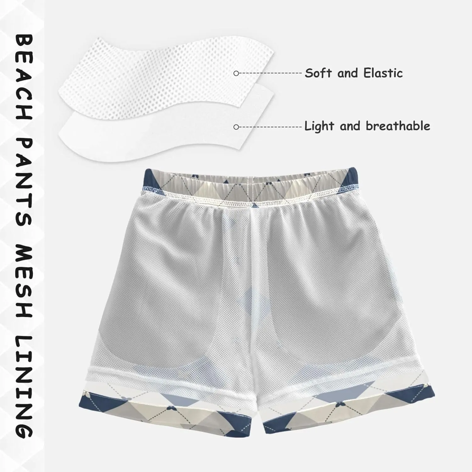 JUNZAN Abstract Geometric Graphic Stars Gray Boys Swim Shorts Elastic Kids Swimsuits Quick Dry Father Son Matching 2T