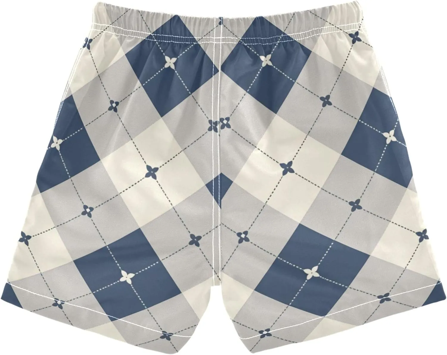 JUNZAN Abstract Geometric Graphic Stars Gray Boys Swim Shorts Elastic Kids Swimsuits Quick Dry Father Son Matching 2T