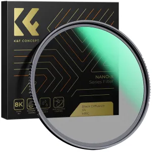 K&F Concept 43mm Black Diffusion 1/4 Filter Mist Cinematic Effect Filter with 28 Multi-Layer Coatings Waterproof/Scratch Resistant for Video/Vlog/Portrait Photography