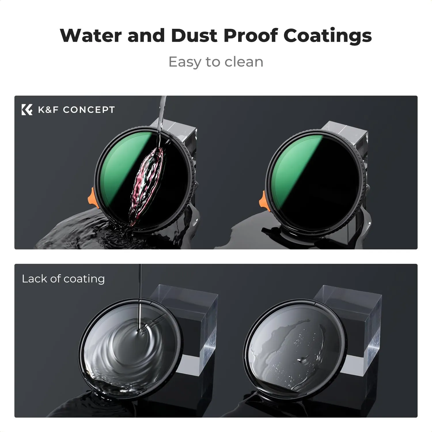 K&F Concept 82mm Putter Variable ND Filter ND2-ND400 (1-9 Stops) 28 Multi-Layer Coatings Import AGC Glass Adjustable Neutral Density Filter for Camera Lens (Nano-X Series)