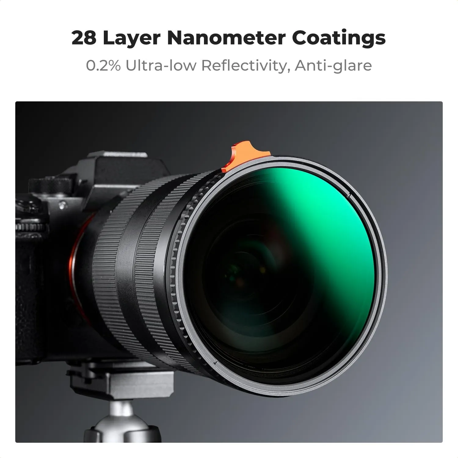 K&F Concept 82mm Putter Variable ND Filter ND2-ND400 (1-9 Stops) 28 Multi-Layer Coatings Import AGC Glass Adjustable Neutral Density Filter for Camera Lens (Nano-X Series)