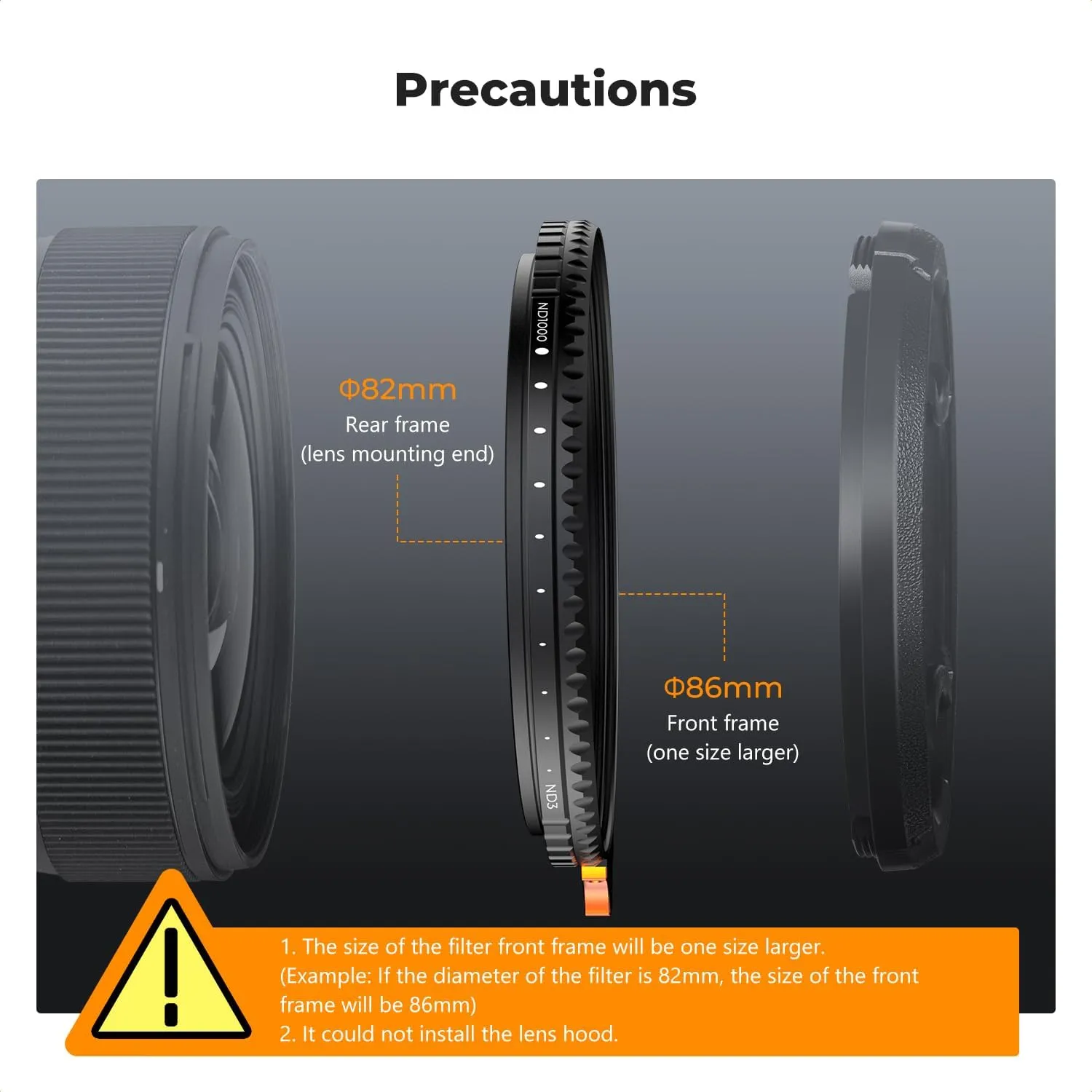 K&F Concept 82mm Variable ND Lens Filter ND3-ND1000 (1.5-10 Stops) Putter Adjustable HD Neutral Density Filter with 28 Multi-Layer Coatings for Camera Lens (Nano-X Series)