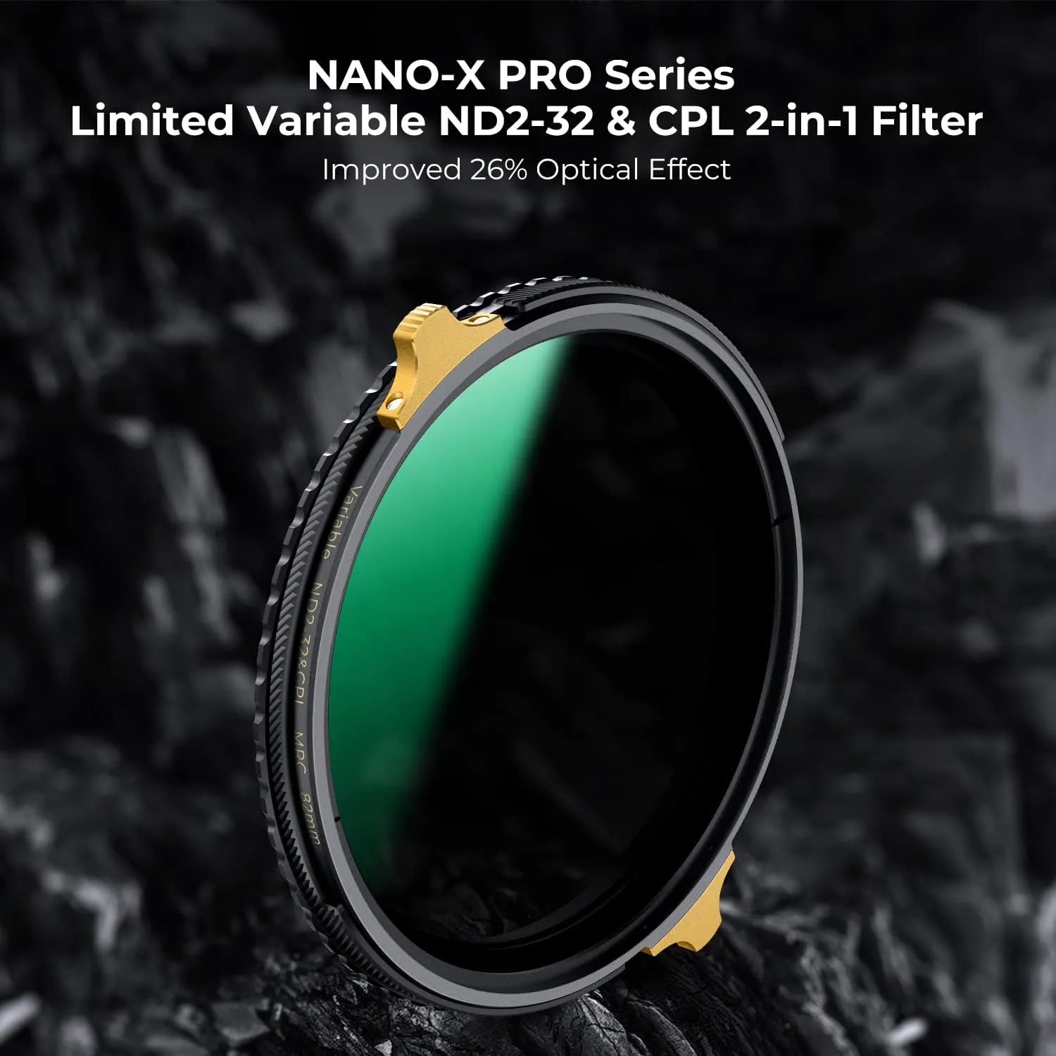 K&F Concept 82mm Variable ND2-32 ND Lens Filter & Circular Polarizing Filter 2-in-1 for Camera Lens, Waterproof Scratch Resistant 36 Multi-Coated Lens Filter (Nano-X PRO Series)
