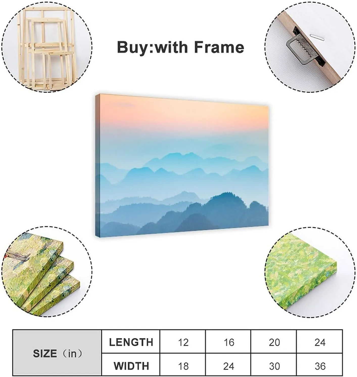Karst Foggy Landscape Canvas Poster Wall Art Decor Print Picture Paintings for Living Room Bedroom Decoration Frame: Frame:12x18inch(30x45cm)