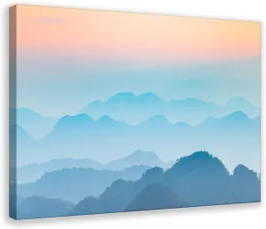 Karst Foggy Landscape Canvas Poster Wall Art Decor Print Picture Paintings for Living Room Bedroom Decoration Frame: Frame:12x18inch(30x45cm)