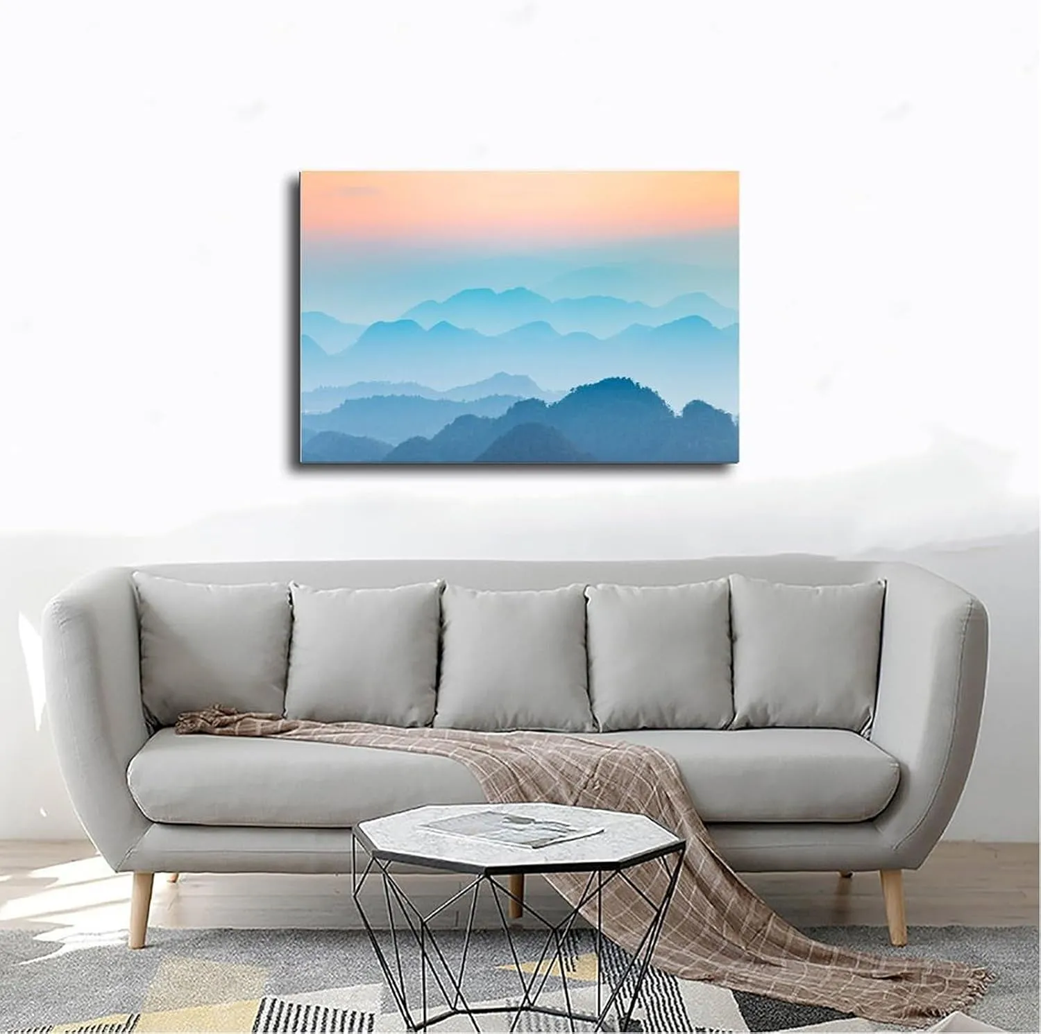 Karst Foggy Landscape Canvas Poster Wall Art Decor Print Picture Paintings for Living Room Bedroom Decoration Frame: Frame:12x18inch(30x45cm)