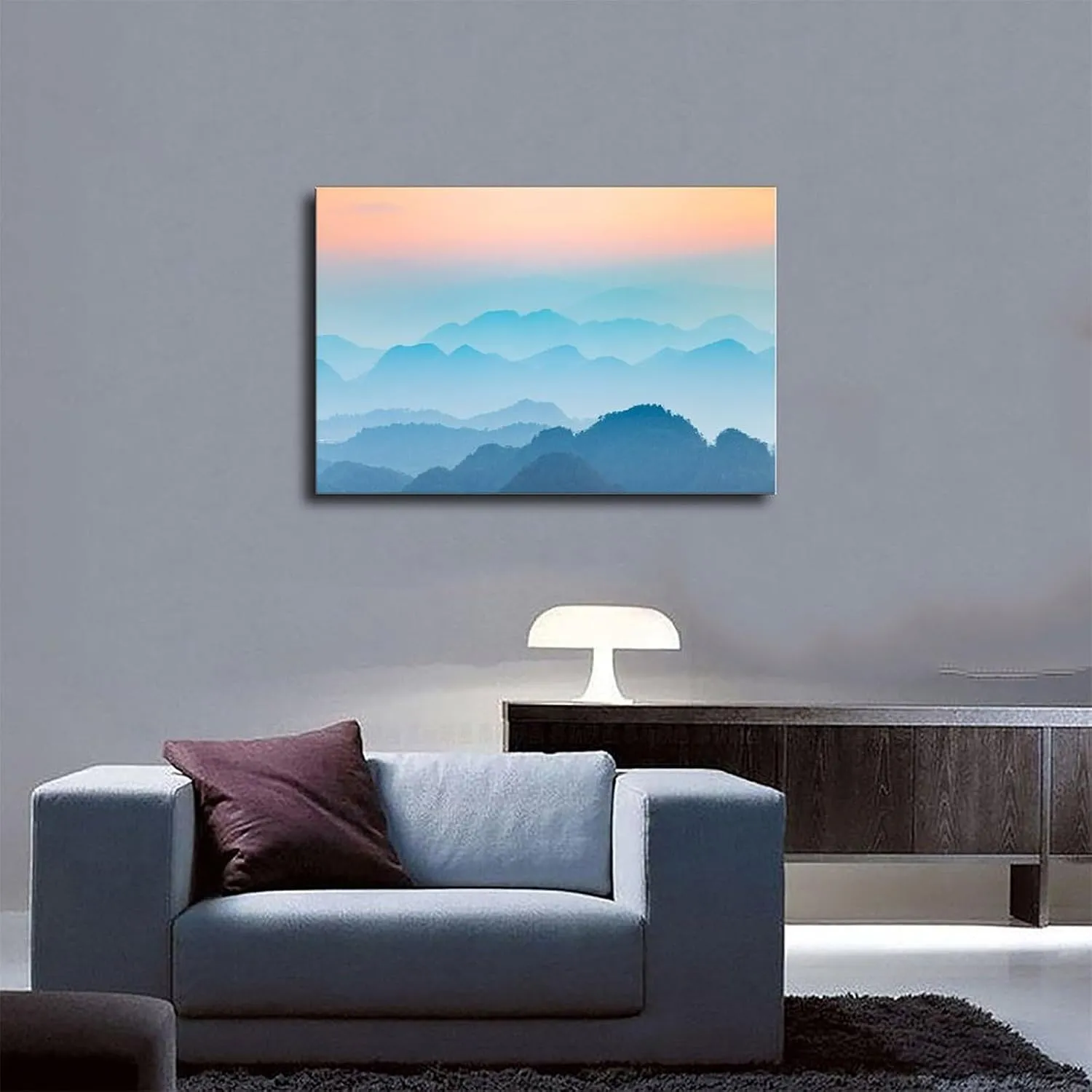Karst Foggy Landscape Canvas Poster Wall Art Decor Print Picture Paintings for Living Room Bedroom Decoration Frame: Frame:12x18inch(30x45cm)