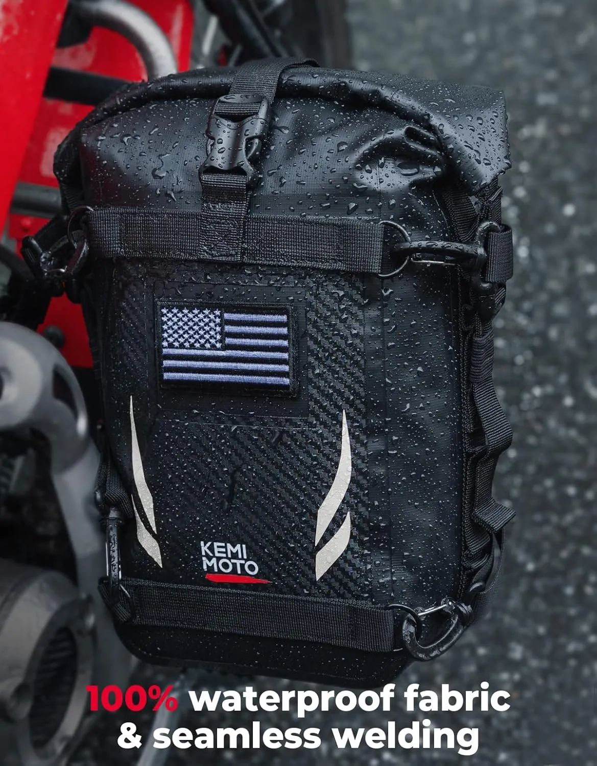 KEMIMOTO Universal Waterproof Motorcycle Tail Bag Compatible with Dirt Bike Adventure 6.5L Grey
